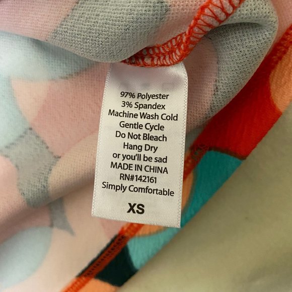 Lula Roe Cassie Pencil Skirt with Orange and Blue Circles, XS, NWT - Picture 5 of 5